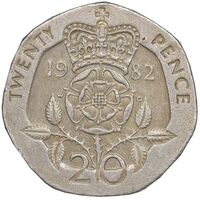 سکه 20 پنس 1982 الیزابت دوم - EF45 - انگلستان