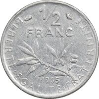 سکه 1/2 فرانک 1965 جمهوری کنونی - EF45 - فرانسه