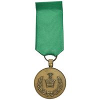 مدال برنز خدمت (دو رو تاج) - ضرب SPORRONG - با روبان و کاور فابریک بزرگ - UNC - رضا شاه