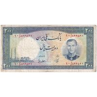 اسکناس 200 ریال 1337 - تک - F15 - محمد رضا شاه
