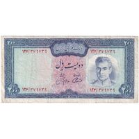 اسکناس 200 ریال (آموزگار - جهانشاهی) - تک - VF25 - محمد رضا شاه