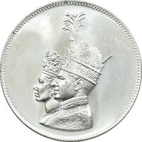 مدال نقره جشن تاجگذاری 1346 - MS64 - محمد رضا شاه