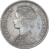 سکه 1/4 روپیه 1887 ویکتوریا - EF45 - هند