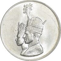 مدال نقره یادبود تاجگذاری 1346 - MS62 - محمد رضا شاه