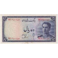 اسکناس 10 ریال سری سوم - تک - UNC61 - محمد رضا شاه