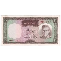 اسکناس 20 ریال (آموزگار - سمیعی) - تک - UNC61 - محمد رضا شاه
