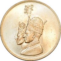 مدال نقره جشن تاجگذاری 1346 - MS63 - محمد رضا شاه