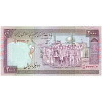 اسکناس 2000 ریال (نوربخش - عادلی) امضاء کوچک - شماره بزرگ - تک - UNC62 - جمهوری اسلامی