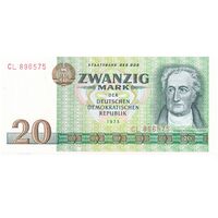 اسکناس 20 مارک 1975 جمهوری دموکراتیک - تک - UNC63 - آلمان