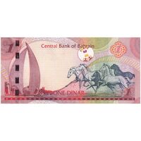 اسکناس 1 دینار 2006 (2008) حمد بن عیسی آل خلیفه - امضای خلیفه بن سلمان آل خلیفه - علائم نازک برای افراد کم بینا - تک - UNC62 - بحرین
