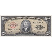 اسکناس 20 پزو 1960 جمهوری اول - تک - UNC62 - کوبا