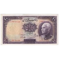 اسکناس 10 ریال پشت فارسی - بدون مهر - یک یکم - تک - UNC61 - رضا شاه