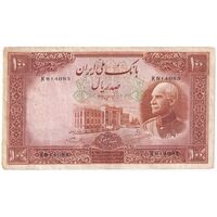 اسکناس 100 ریال پشت فارسی - شماره لاتین - تک - VF35 - رضا شاه