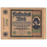 اسکناس 5000 مارک 1922 جمهوری وایمار - تک - VF - آلمان
