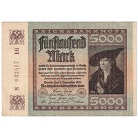 اسکناس 5000 مارک 1922 جمهوری وایمار - تک - EF - آلمان