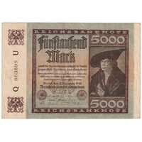 اسکناس 5000 مارک 1922 جمهوری وایمار - تک - EF - آلمان