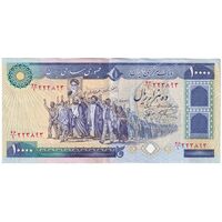 اسکناس 10000 ریال (نمازی - نوربخش) عرض 77 - تک - AU50 - جمهوری اسلامی