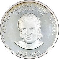 مدال نقره یادبود 100 سالگی فیفا 2004 - PF62 - لوئیس فیگو