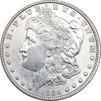 سکه یک دلار 1884 مورگان - AU58 - آمریکا