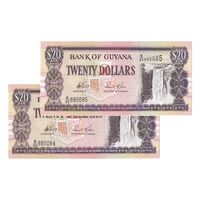 اسکناس 20 دلار بدون تاریخ (2006) جمهوری - Lawrence Williams & Saisnarine Kowlessar - UNC64 - جفت - گویان