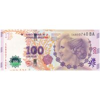 اسکناس 100 پزو بدون تاریخ (2016) جمهوری فدرال - تک - UNC63 - آرژانتین