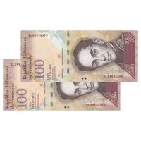 اسکناس 100 بولیوار 2015 جمهوری بولیواری - جفت - UNC64 - ونزوئلا