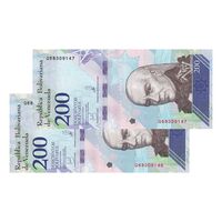 اسکناس 200 بولیوار 2018 جمهوری بولیواری - جفت - UNC63 - ونزوئلا