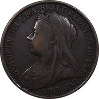 سکه 1 پنی 1896 ویکتوریا - VF35 - انگلستان