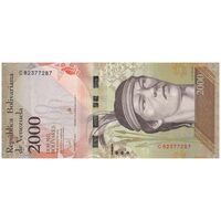 اسکناس 2000 بولیوار 2016 جمهوری بولیواری - تک - UNC62 - ونزوئلا