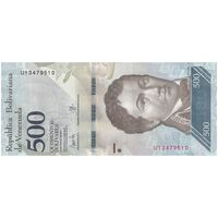اسکناس 500 بولیوار 2017 جمهوری بولیواری - تک - UNC62 - ونزوئلا