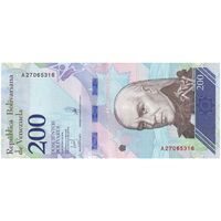 اسکناس 200 بولیوار 2018 جمهوری بولیواری - تک - UNC62 - ونزوئلا