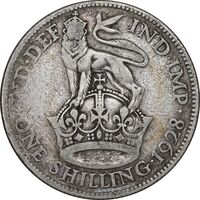 سکه 1 شیلینگ 1928 جرج پنجم - EF40 - انگلستان