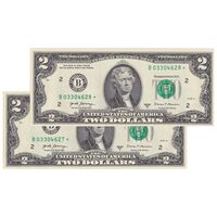 اسکناس 2 دلار 2017 جمهوری فدرال - B (نیویورک) - جفت - UNC63 - آمریکا