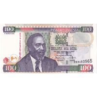 اسکناس 100 شیلینگ 2008 جمهوری - تک - UNC62 - کنیا