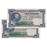 اسکناس 100 پزتا 1925 آلفونسوی سیزدهم - جفت - AU - اسپانیا
