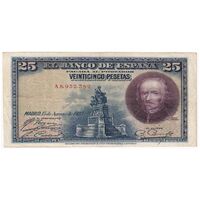 اسکناس 25 پزتا 1928 آلفونسوی سیزدهم - تک - VF - اسپانیا