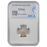 سکه 500 دینار 1305 خطی - VF30 - رضا شاه