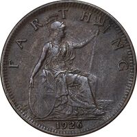 سکه 1 فارتینگ 1926 جرج پنجم - EF40 - انگلستان