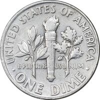 سکه 1 دایم 1964 روزولت - AU50 - آمریکا