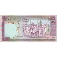 اسکناس 2000 ریال (نوربخش - عادلی) امضاء کوچک - شماره بزرگ - تک - UNC61 - جمهوری اسلامی