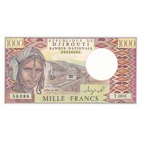 اسکناس 1000 فرانک بدون تاریخ (1991-2005) جمهوری - DMH - تک - UNC63 - جیبوتی