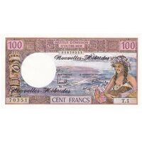 اسکناس 100 فرانک بدون تاریخ (1977) مالکیت مشترک انگلیسی-فرانسوی - Claude Panouillot & Marcel Theron - تک - UNC63 - وانوآتو (نیوهبریدز)