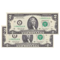 اسکناس 2 دلار 2017 جمهوری فدرال - L (سان فرانسیسکو) - جفت - UNC61 - آمریکا