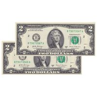 اسکناس 2 دلار 2017 جمهوری فدرال - B (نیویورک) - جفت - UNC61 - آمریکا
