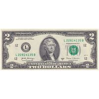 اسکناس 2 دلار 2017 جمهوری فدرال - L (سان فرانسیسکو) - تک - UNC61 - آمریکا