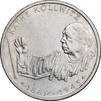 سکه 10 مارک 1992G کته کلویتس - MS61 - آلمان