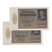 اسکناس 10000 مارک 1922 جمهوری وایمار - جفت - UNC61 - آلمان