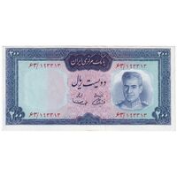 اسکناس 200 ریال (آموزگار - سمیعی) نوشته قرمز - ارور کادر - تک - UNC62 - محمد رضا شاه