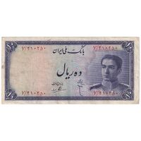 اسکناس 10 ریال سری سوم - تک - VF35 - محمد رضا شاه