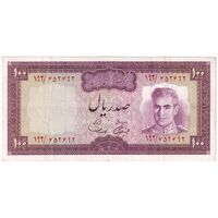 اسکناس 100 ریال (آموزگار - سمیعی) نوشته سیاه - تک - EF45 - محمد رضا شاه